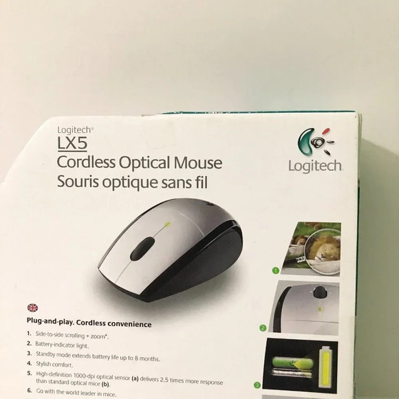 Logitech LX5 Cordless Button  Scroll Optical Mouse - Picture 11 of 16